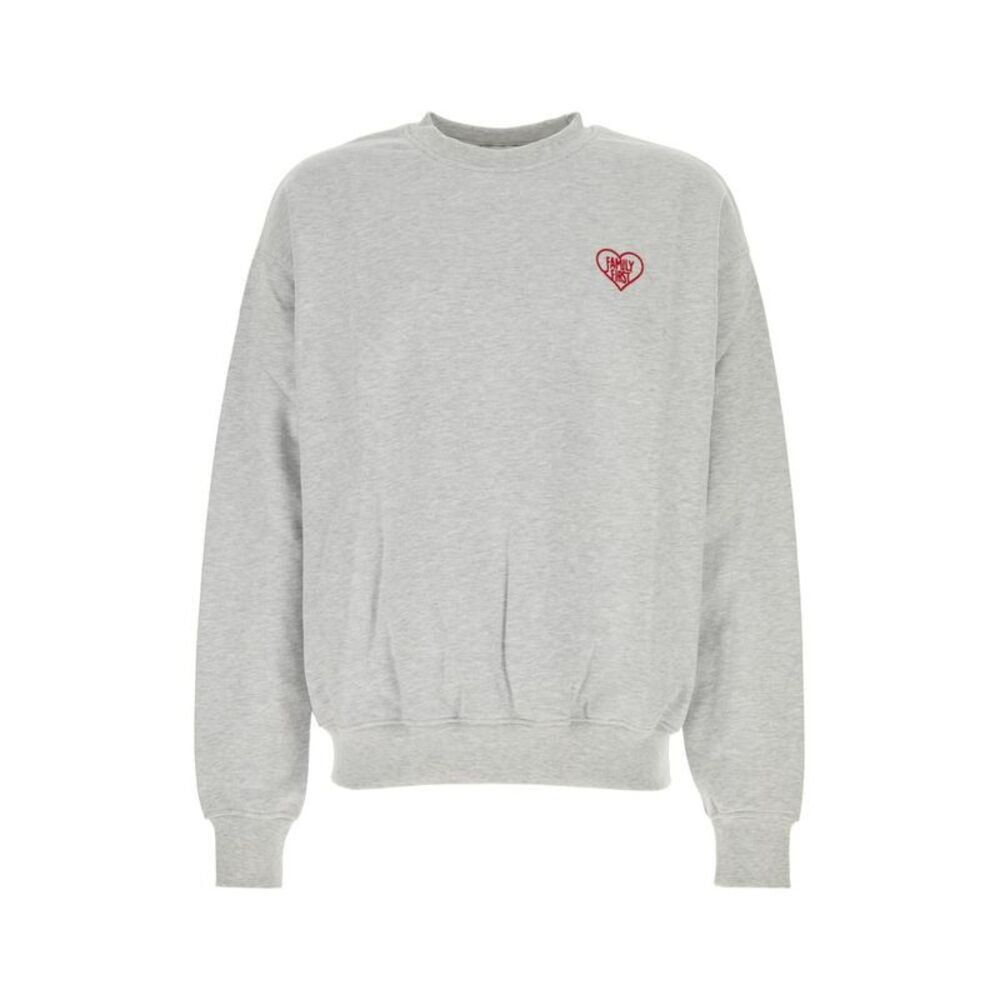 FAMILY FIRST Crewneck Sweatshirt with Heart Logo Men GREY Sweaters & Cardigans